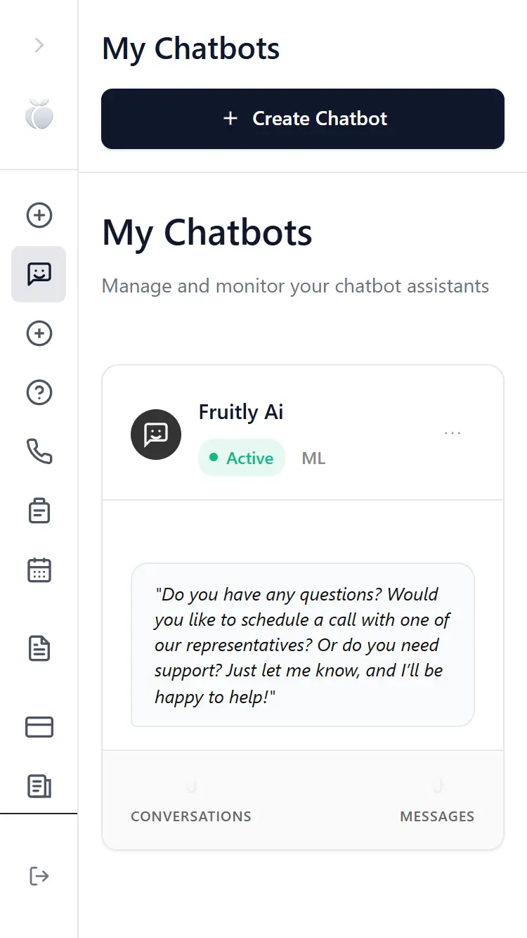 Management dashboard screenshot